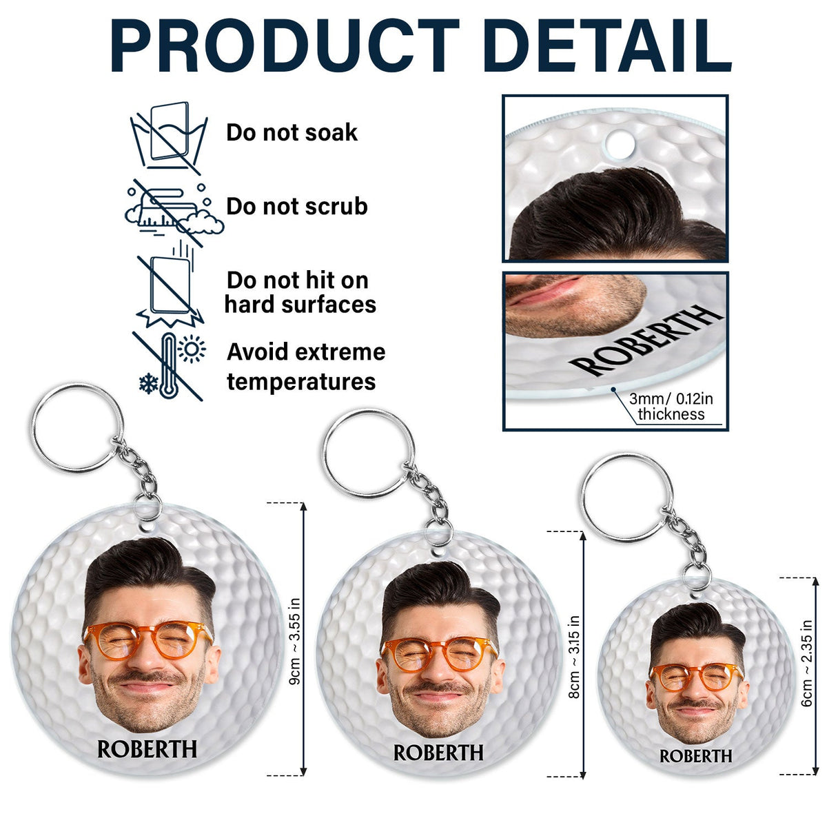 Custom Photo If Found Return To This Guy - Gift For Dad, Father, Grandpa, Golfer, Golf Lover - Personalized Acrylic Keychain