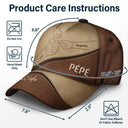 Gift For Husband,Parents,Gift For Yourself,Gift For Men,Gift For Grandpa,Gift For Father,Love,French,Gift For Grandparents,Non-Eng,Icon,Proud - Check Poing Contre Poing Grand-père Papa Avec Enfants - Casquette Classique Personnalisée