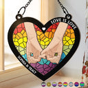 Love Is Love Pride - Personalized Window Hanging Suncatcher Ornament
