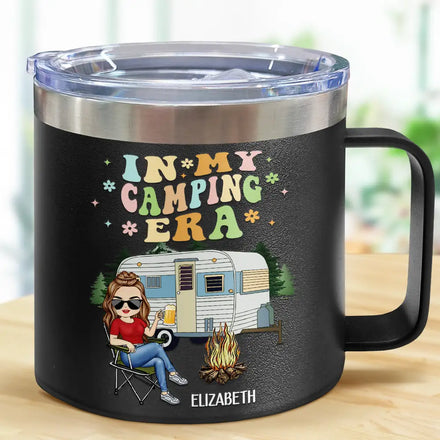 In My Camping Era - Personalized 14oz Stainless Steel Tumbler With Handle