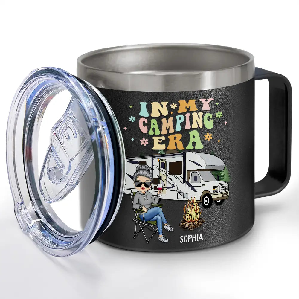 In My Camping Era - Personalized 14oz Stainless Steel Tumbler With Handle