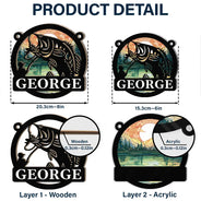 Bass Fishing - Personalized Window Hanging Suncatcher Ornament