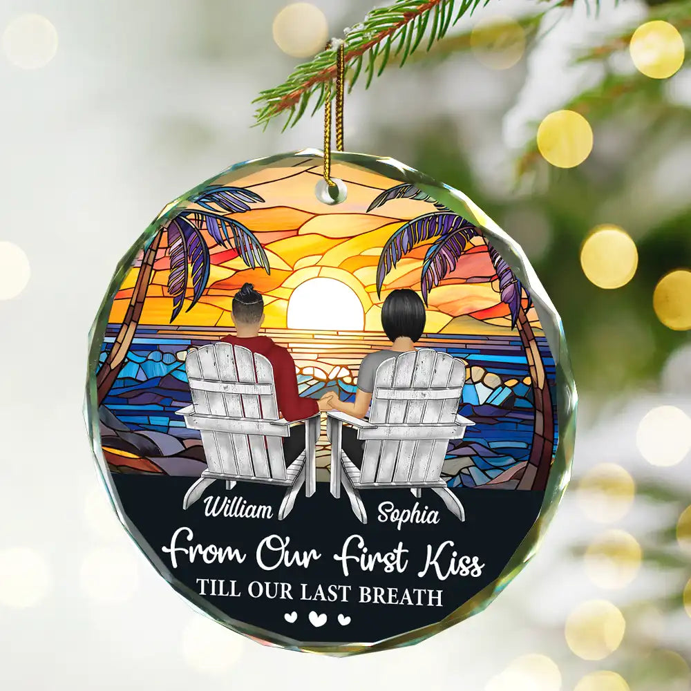 You And Me We Got This Christmas Couple - Personalized Circle Glass Ornament