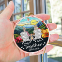 You And Me We Got This Christmas Couple - Personalized Circle Glass Ornament