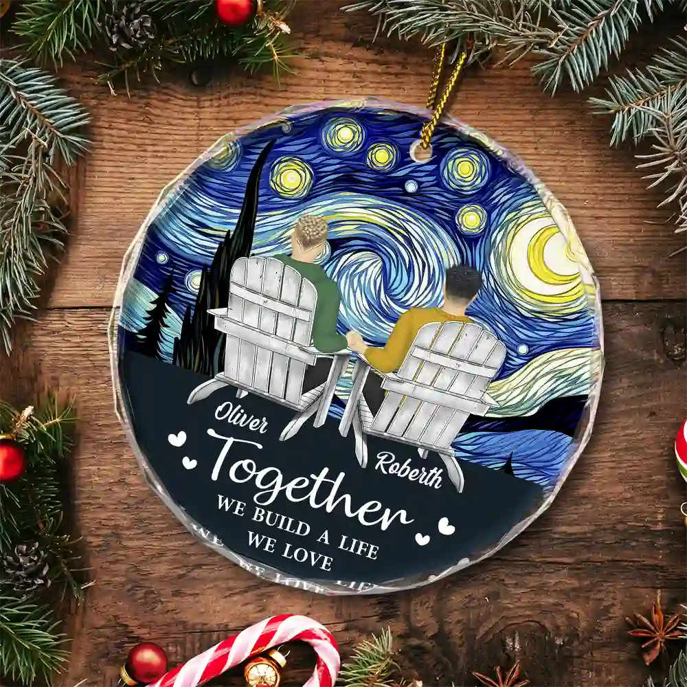 You And Me We Got This Christmas Couple - Personalized Circle Glass Ornament