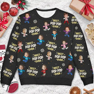 Custom Photo Best Dad Ever Funny Kids Christmas - Personalized Unisex Ugly Sweater
