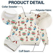 Custom Photo Best Dad Ever Funny Kids Christmas - Personalized Unisex Ugly Sweater