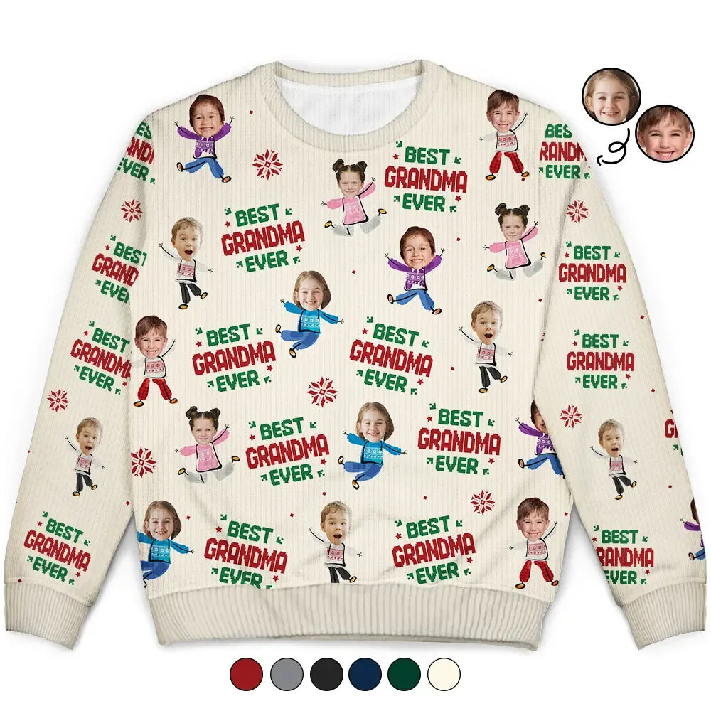 Custom Photo Best Mom Ever Funny Kids Christmas - Personalized Unisex Ugly Sweater