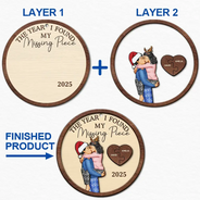 Gift For Couples - The Year I Found My Missing Piece Kissing Couples - Personalized 2-Layered Wooden Ornament