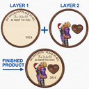 Gift For Couples - My Favorite Place In All The World Kissing Couples - Personalized 2-Layered Wooden Ornament
