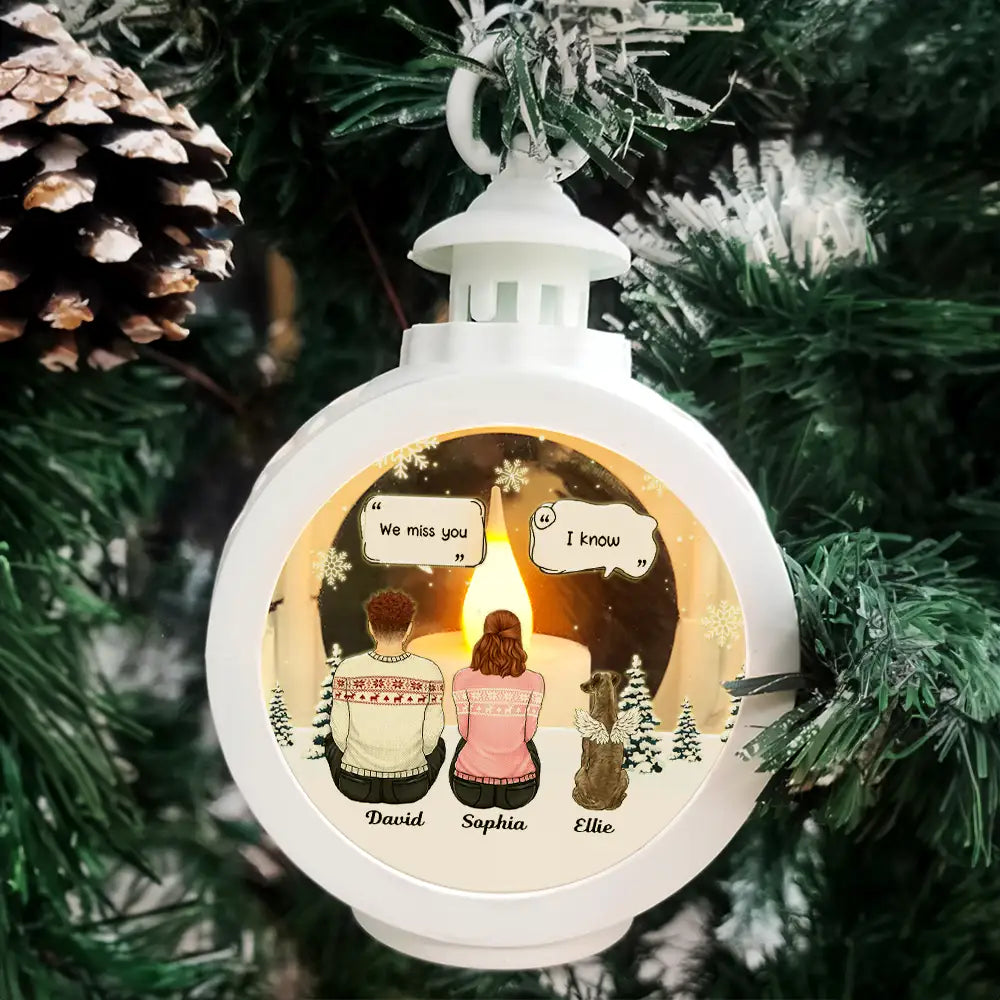 Pet Lovers, Dog Lovers, Cat Lovers, Dog Mom - I Miss You Memorial Dog Cat - Personalized Candlelight Lantern Ornament