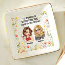 Gift For Bestie, Gifts For Colleagues, Gift For Sisters - Right In The Throat Besties - Personalized Ring Dish