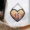 Gift For Couples, Parents, Gift For Husband, Gift For Wife, Gift For Boyfriend, Gift For Girlfriend, Family, Dog Lovers, Cat Lovers, Pet Lovers - Custom Photo Portrait Couple Family - Personalized Window Hanging Suncatcher Ornament