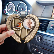 Family, Parents, Gift For Grandparents, Gift For Sibling, Memorial - Custom Photo Memorial Bird I'm Always With You - Personalized Custom Shaped Car Visor Clip
