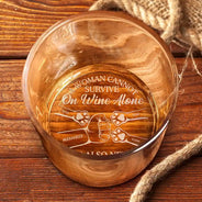 Dog Lovers, Dog Dad, Pet Lovers, Cat Lovers - A Man Cannot Survive On Wine Alone He Also Needs A Dog Cat - Personalized Engraved Whiskey Glass
