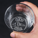 Gift For Father,Dad - Children,Gift For Husband,Funny - Dear Dad Great Job We're Awesome Thank You Pet And Children Hand Punch - Personalized Engraved Whiskey Glass