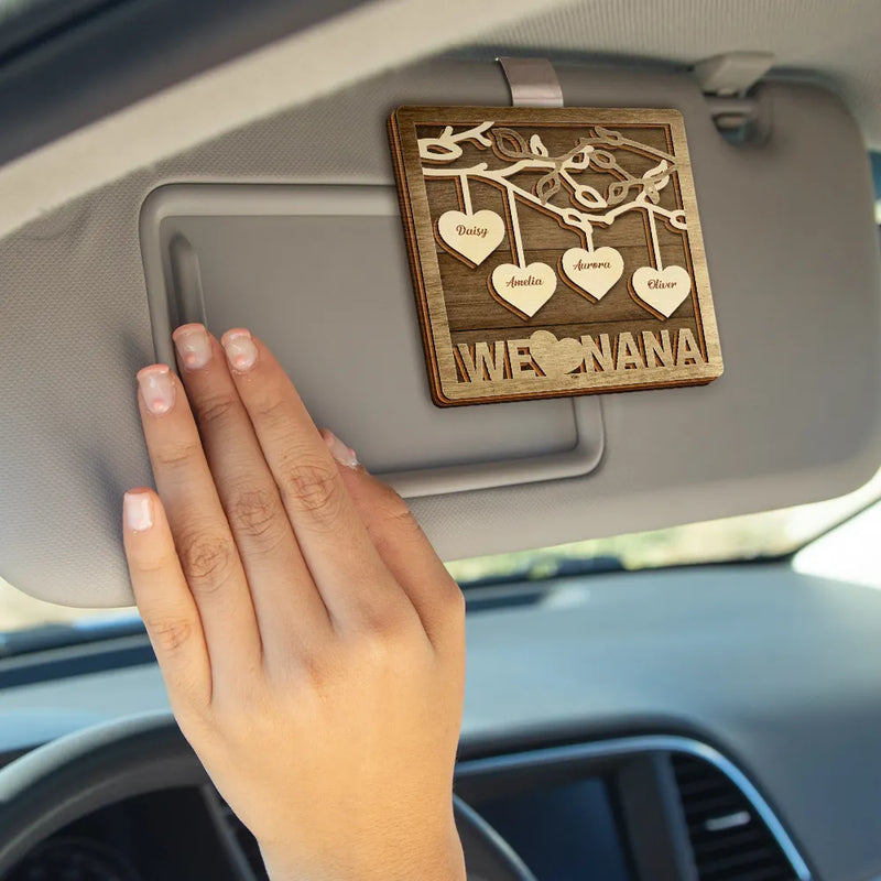 Happy,Gift For Mother,Gift For Father,Gift For Husband,Gift For Wife - We Love Mom Dad - Personalized Custom Shaped Car Visor Clip