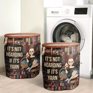 Knitting,Crocheting,Gift For Yourself,Gift For Women,Mom's Hobby - It's Not Hoarding If It's Yarn Knitting Crocheting - Personalized Laundry Basket, Storage Basket