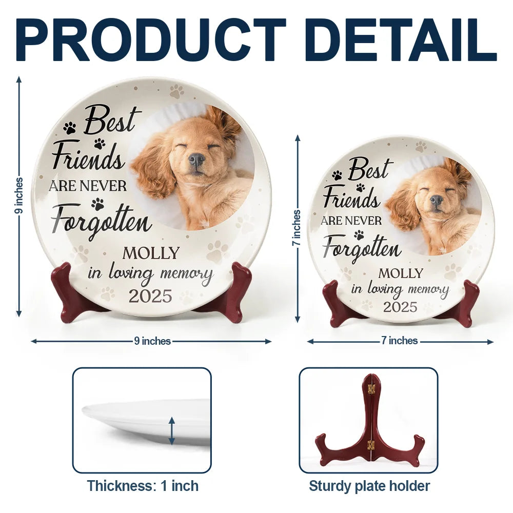 Dog Lovers,Cat Lovers,Memorial,Pet Lovers - Custom Photo You Were My Favorite Hello Memorial Dog Cat - Personalized Ceramic Plate