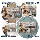 Happy,Dog Lovers,Pet Lovers - Home Is Where Someone Runs To Greet You Dog - Personalized Wood Rectangle Sign