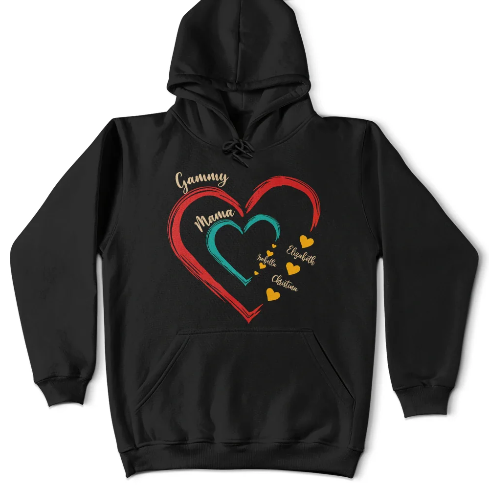 Gift For Grandma,Love,Gift For Mother,Gift For Wife - Mom Grandma Sweethearts Retro - Personalized T Shirt