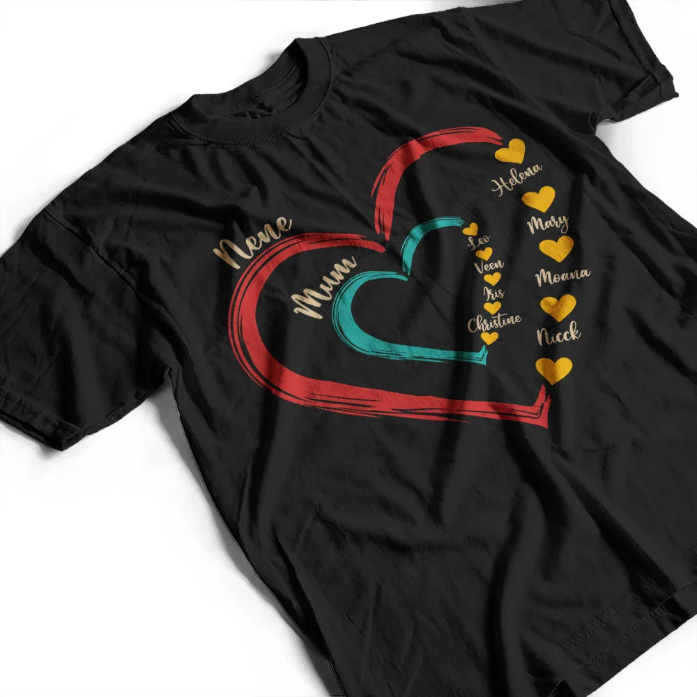 Gift For Grandma,Love,Gift For Mother,Gift For Wife - Mom Grandma Sweethearts Retro - Personalized T Shirt