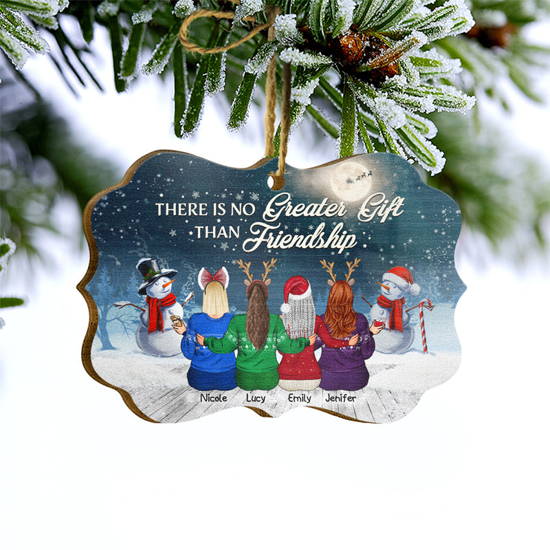 Best Friends No Greater Gift Than Friendship - Christmas Gift For BFF - Personalized Custom Wooden Ornament