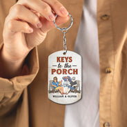 Keys To The Grilling - Funny, Birthday Gifts For Couples - Personalized Aluminum Keychain
