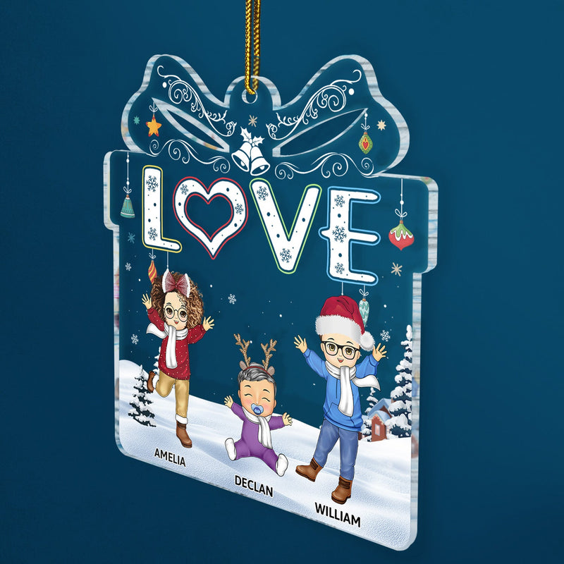 Love Grandkids - Christmas Gift For Parents, Grandparents, Family - Personalized Custom Shaped Acrylic Ornament