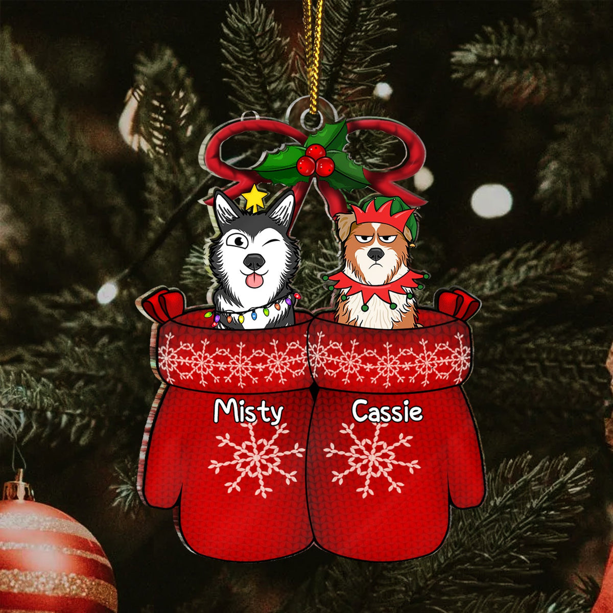 Wool Gloves - Christmas Gift For Dog Lovers, Cat Lovers - Personalized Cutout Acrylic Ornament