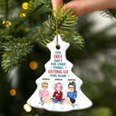 The Tree Isn't The Only Thing That Lit - Christmas Gift For Bestie, Sibling, Colleague, Best Friend - Personalized Tree Ceramic Ornament