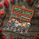 Here's To Another Year Of Bonding Over Alcohol Party Chibi - Christmas Gifts For Besties, Friends - Personalized Cutout Acrylic Ornament