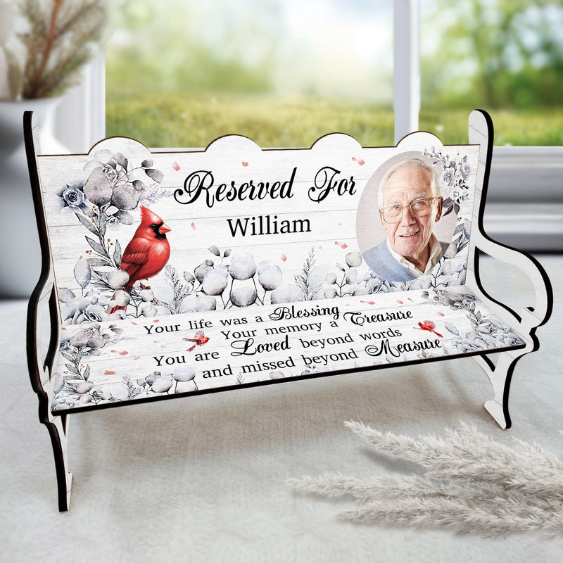 Custom Photo Your Life Was A Blessing - Memorial Gift For Family, Friends, Siblings - Personalized Memorial Bench