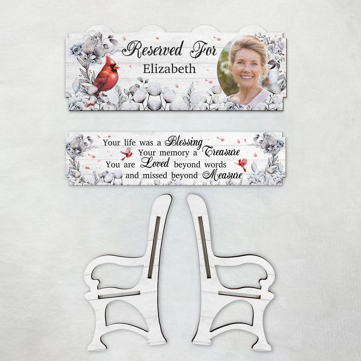 Custom Photo Your Life Was A Blessing - Memorial Gift For Family, Friends, Siblings - Personalized Memorial Bench
