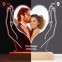 Custom Photo Forever Love - Gift For Mom, Dad, Couples, Besties, Sibling, Dog Lovers, Cat Lovers - Personalized 3D Led Light Wooden Base