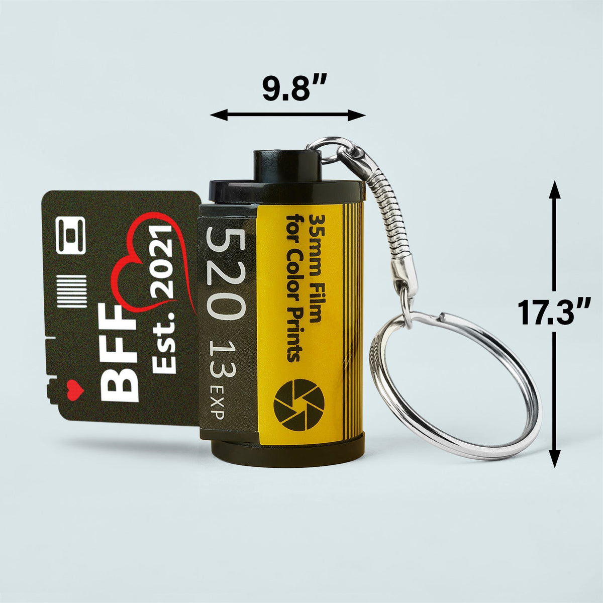 Custom Photo Bff Est - Loving, Anniversary Gift For Besties, Friends - Personalized Film Roll Keychain