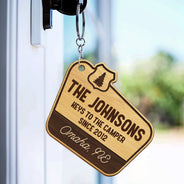 Adventuring Together - Funny, Loving Gifts For Camping Lovers - Personalized Wooden Keychain