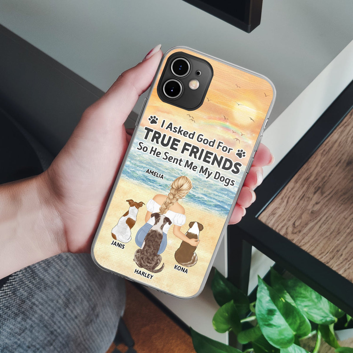 I Asked God For A True Friend - Gift For Dog Lovers, Dog Mom, Dog Dad - Personalized Clear Phone Case