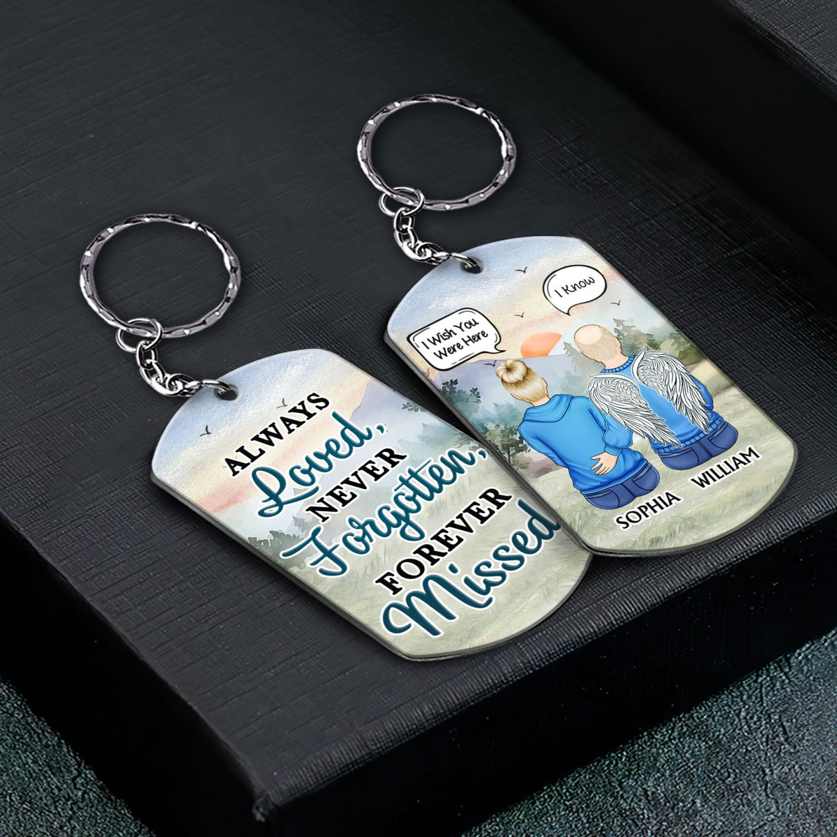 Always On My Mind - Memorial Gift For Family, Friends, Siblings - Personalized Aluminum Keychain