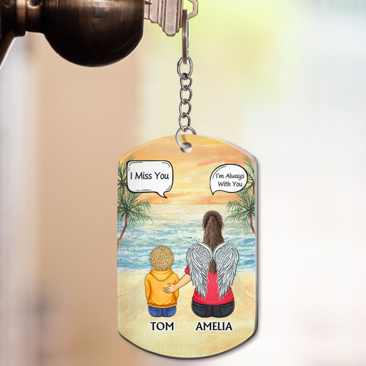 Always On My Mind - Memorial Gift For Family, Friends, Siblings - Personalized Aluminum Keychain
