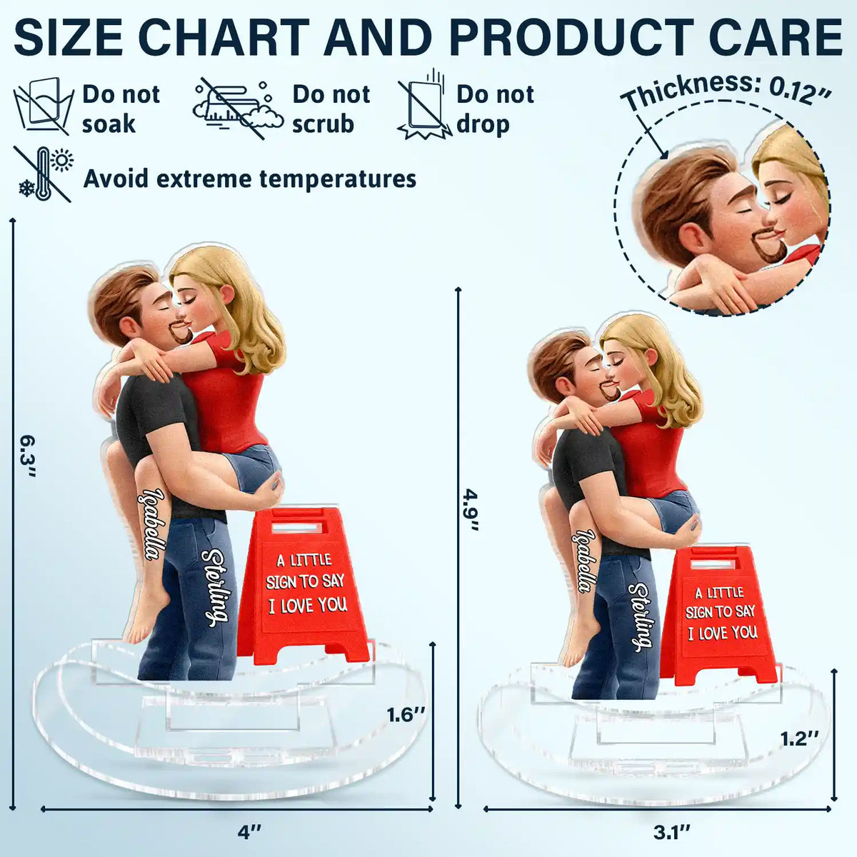 Gift For Couples,Gift For Husband,Gift For Wife,Gift For Boyfriend,Gift For Girlfriend,Funny - A Little Sign To Say - Personalized Acrylic Shaking Stand