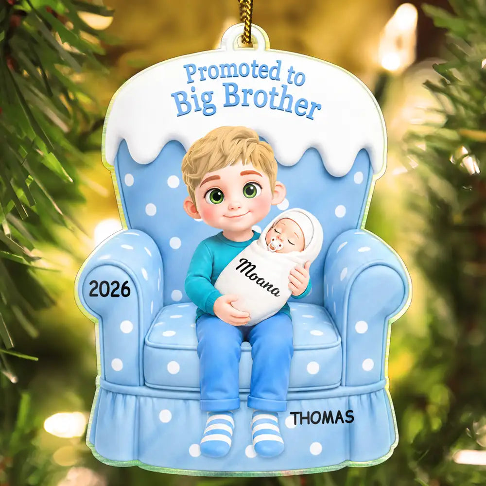 Adorable,New Mom,Christmas,Gift For Mother,Vector - New Baby Christmas Gift For Big Sister - Personalized Custom Shaped Acrylic Ornament