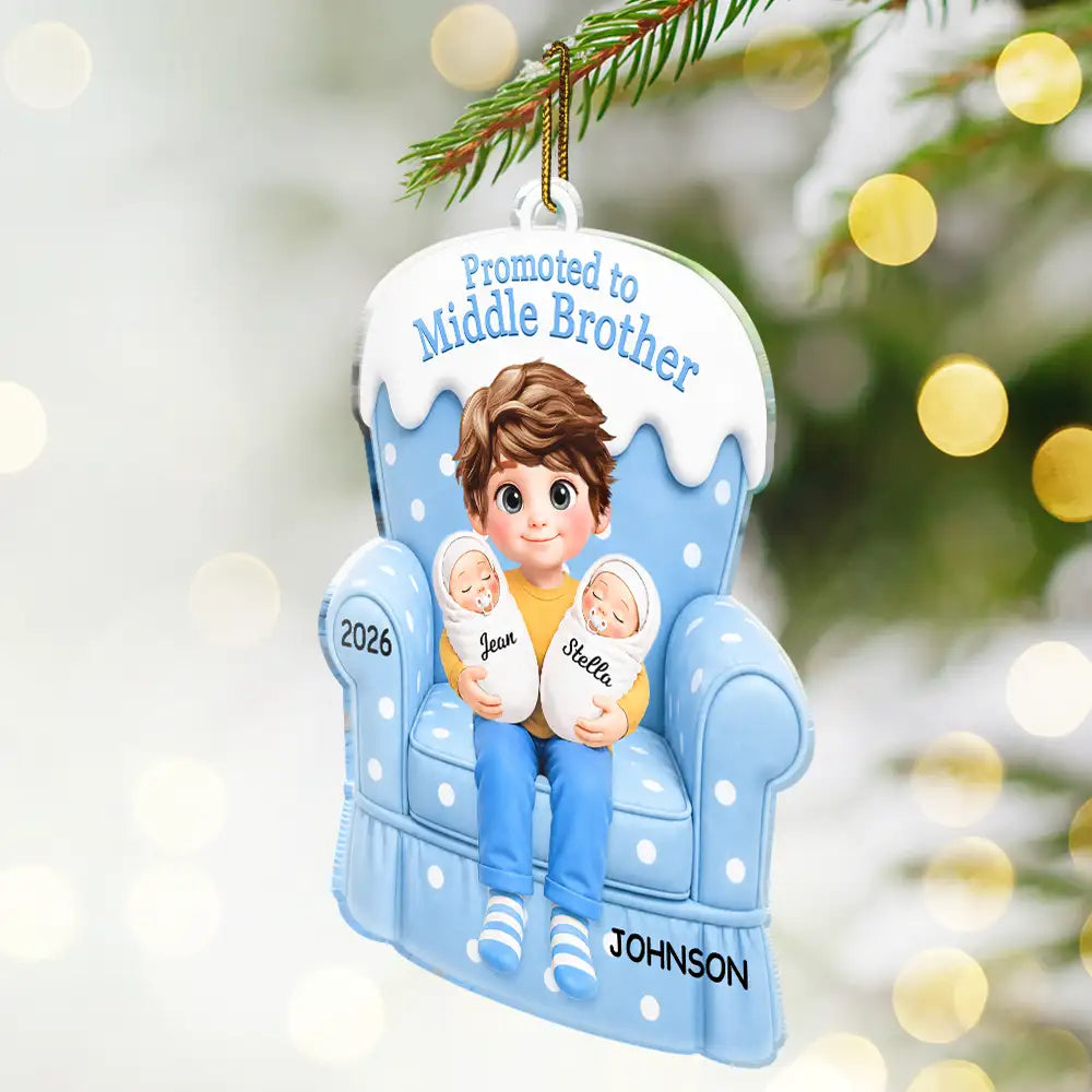 Adorable,New Mom,Christmas,Gift For Mother,Vector - New Baby Christmas Gift For Big Sister - Personalized Custom Shaped Acrylic Ornament