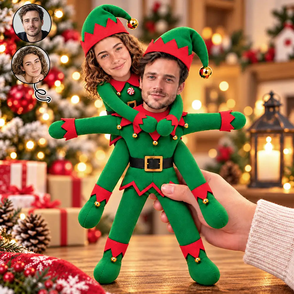 Art Design,Christmas,Custom Photo,Gift For Couples,Humorous,Old Couples,Photo - Christmas Adult Poseable Body Doll,Top Market - Funny Christmas Gift For Couples - Personalized Custom Photo Poseable Plush Doll