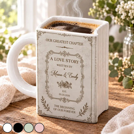 Anniversary Gift For Couples - Personalized Love Story Book Mug