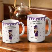 A New Chapter Begins Glitter Border - Personalized White Edge-to-Edge Mug