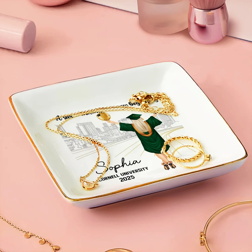 Graduation - A Sweet Ending To A New Beginning - Personalized Ring Dish