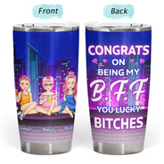 Cartoon Building Congrats On Being My Bestie - Gift For Bestie - Personalized Tumbler