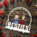 Christmas Besties Forever Thank You For Being My Unpaid Therapist - Gift For Bestie - Personalized Custom Shaped Acrylic Ornament