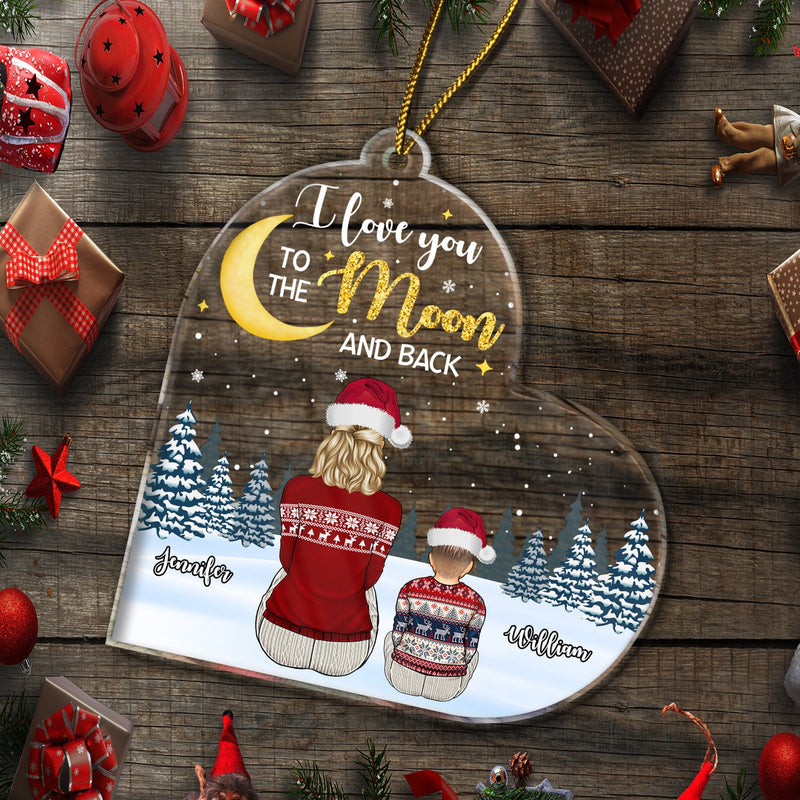 Grandma To The Moon And Back - Christmas, Gift For Grandkids, Kids - Personalized Custom Shaped Acrylic Ornament